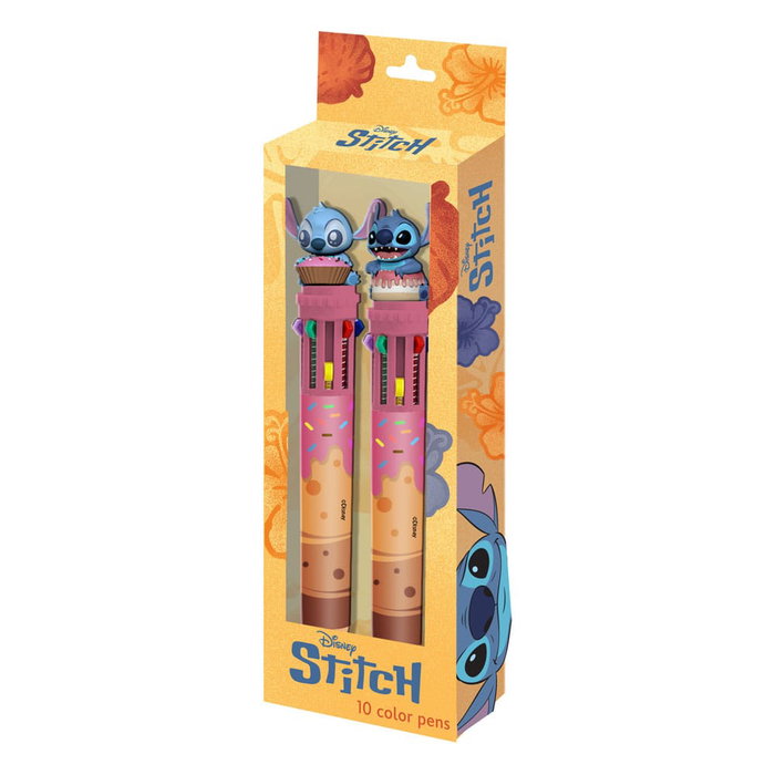 Karactermania Pack de 2 stylos à bille 10 couleurs Lilo & Stitch