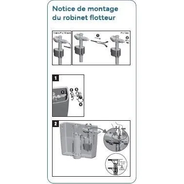 Novobain - Kit de chasse d'eau avec mécanisme double débit 3/6L et robinet flotteur - Hauteur réglable 250 à 510 mm - Accessoires inclus - Fonctionnement silencieux