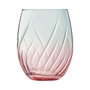 Cristal d'Arques Boîte 4 Verres Hauts Swirly Spring en Cristal 36 cL Rose avec Relief Fabriqué en France