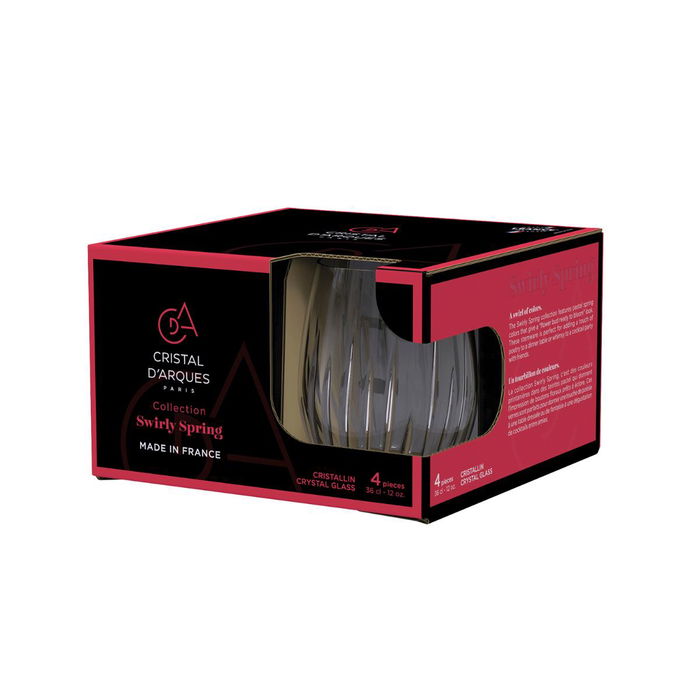 Verre d'eau Cristal d’Arques Paris Swirly Spring Rose verre 360 ml (4 Unités)