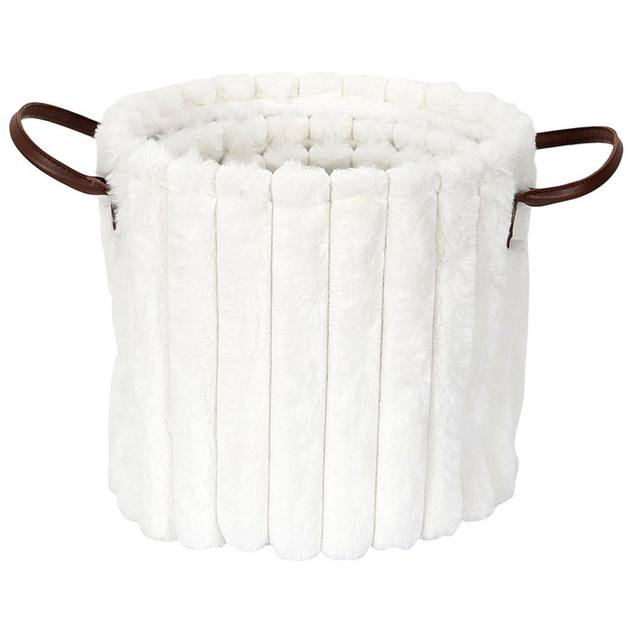 Home Deco Factory Lot de 3 paniers effet peluche Cocooning