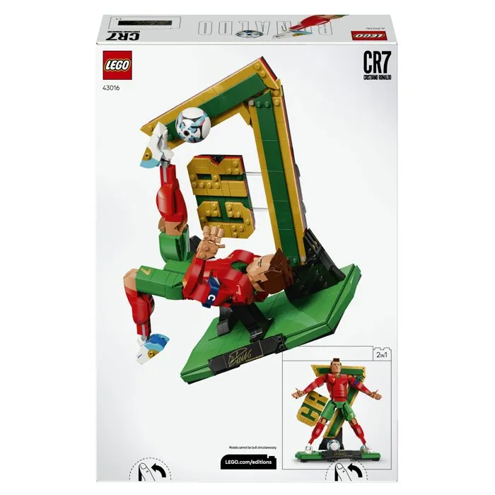 LEGO Editions Set de Construction 43016 Cristiano Ronaldo - Légende du Football, Jeu 2 en 1 avec Figurine Collector, 854 Pièces, Décoration Chambre, Cadeau pour Enfants dès 12 Ans