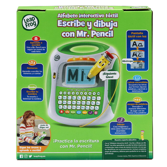 Leap Frog - Alfabeto Interactivo Mr Pencil 80-617022 - Apprentissage écriture lettres et chiffres avec écran tactile et stylet, 6 jeux éducatifs Leap Frog - Alfabeto Interactivo Mr Pencil 80-617022 - Apprentissage écriture lettres et chiffres avec écran tactile et stylet, 6 jeux éducatifs