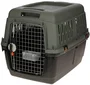 Kerbl Box de Transport pour Chien et Chat, Modèle Eco en Plastique Recyclé, Gris/Vert, Dimensions 81 x 60 x 61.5 cm, Conforme Normes IATA, Avec Gamelle d'Eau