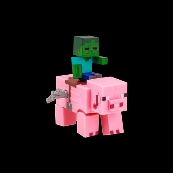 Bizak Figurine Minecraft à mouvement animal - À remonter pour les voir bouger - Boîte en espagnol