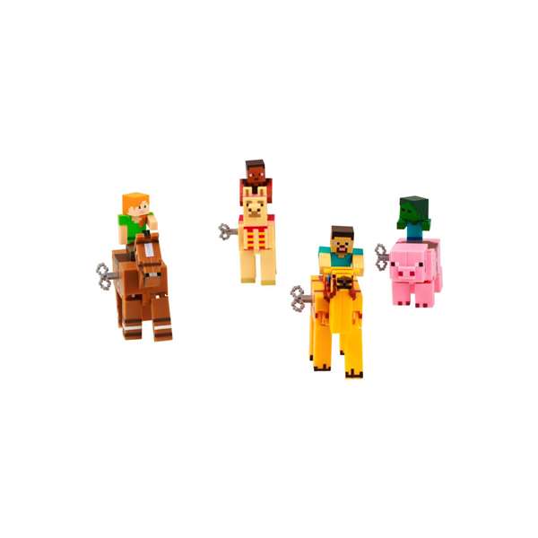 Bizak Figurine Minecraft à mouvement animal - À remonter pour les voir bouger - Boîte en espagnol