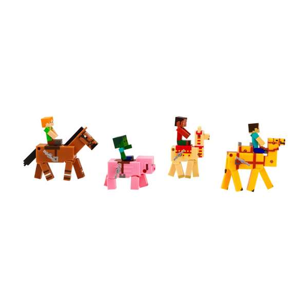 Bizak Figurine Minecraft à mouvement animal - À remonter pour les voir bouger - Boîte en espagnol