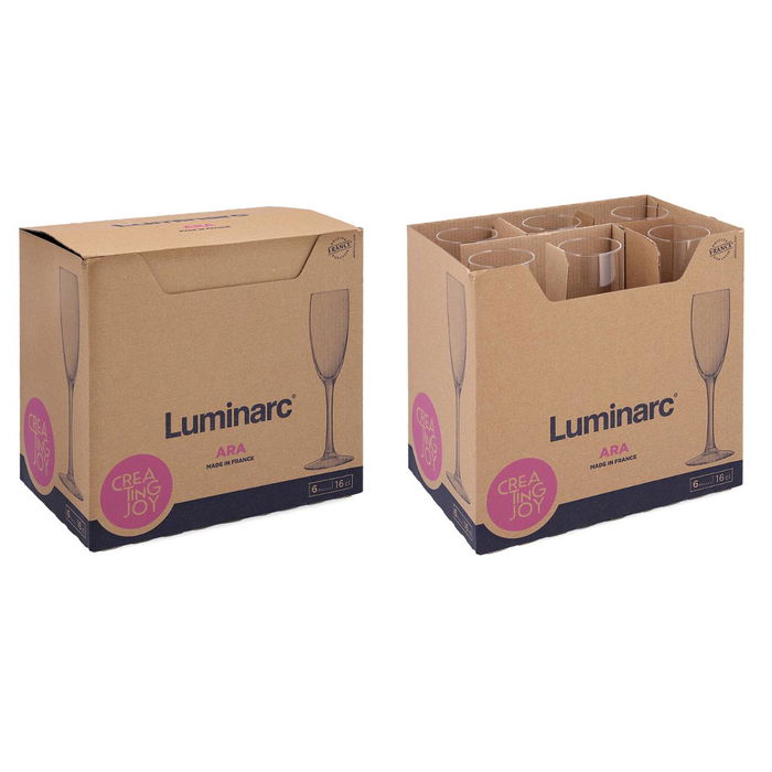 Copa Flauta Vidrio Eco Ara Luminarc 16 cL (6 Unidades)