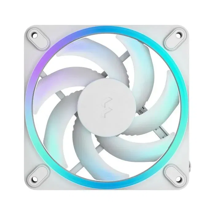 Fractal Design Momentum 12 RGB - Ventilateur PC avec anneau ARGB Gen 2, roulement FDB, contrôle PWM, pales en polymère à cristaux liquides, câbles plats intégrés - Blanc