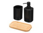 Berilo Set Doseur Verre Base Bambou Noir 16x18x9 cm (Set de 12)