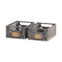 Day Lot de 2 caisses de rangement pliables gris foncé 25 x 16,5 x 10 cm
