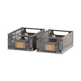 Day Boîte de rangement pliable gris foncé 25 x 16,5 x 10 cm lot de 2