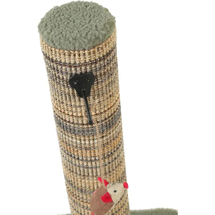 ZOLUX - Griffoir pour chat Boréal 60 cm - Poteau en sisal avec jouet suspendu et herbe à chat - Tapis doux, stable - Vert ZOLUX - Griffoir pour chat Boréal 60 cm - Poteau en sisal avec jouet suspendu et herbe à chat - Tapis doux, stable - Vert