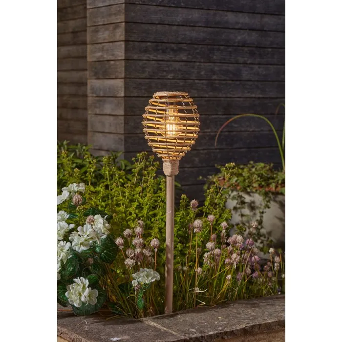 Torche solaire Lumina Faux Rottin Naturel - 70 cm Torche solaire Lumina Faux Rottin Naturel - 70 cm