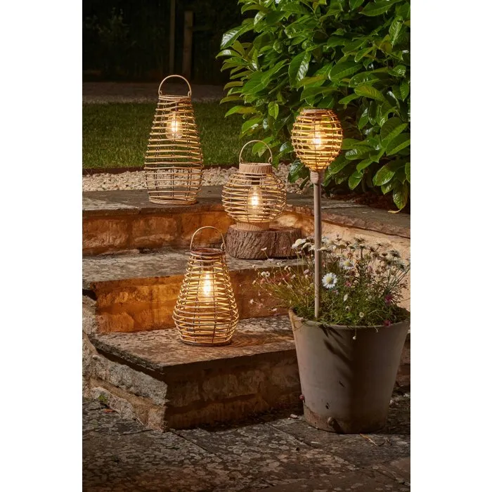 Torche solaire Lumina Faux Rottin Naturel - 70 cm Torche solaire Lumina Faux Rottin Naturel - 70 cm