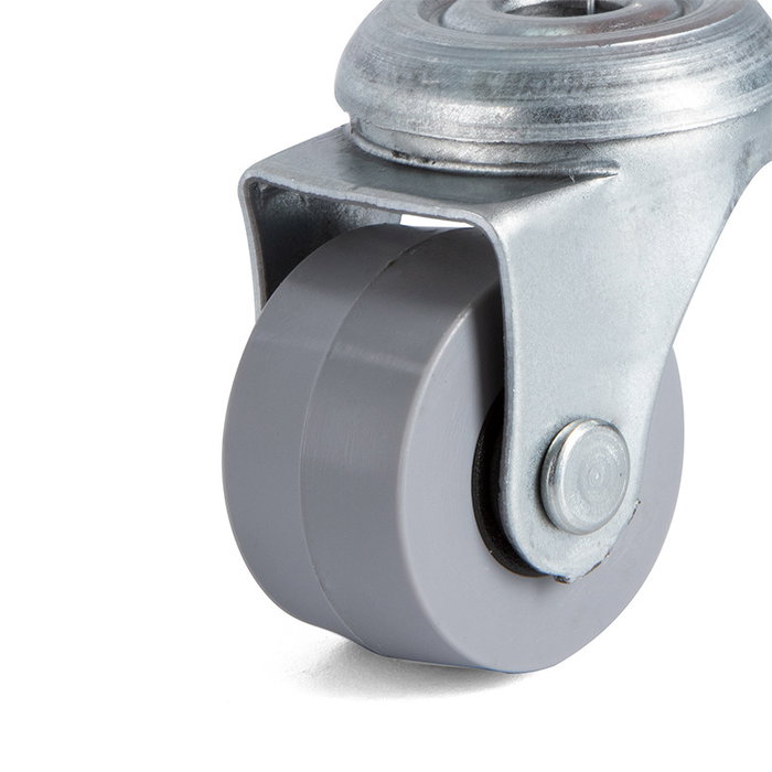 Q&Q Roue Pivotante Rial TP8 Ø30mm Caoutchouc, 15kg par Roue, Zincé