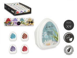 Acorde Lot de 4 Mini Désodorisants Gel Senteurs Variées 24x7x4 cm (Set de 12)