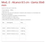 Piher Serre-joint court modèle E 250x85 mm