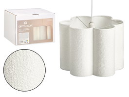 Giftdecor Lampe de Plafond Rugueuse 35x25x32 cm, Métal et Velours, Naturel (Set de 2)