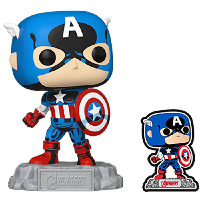 Funko Pop Marvel A60 - Captain America Comic avec pin