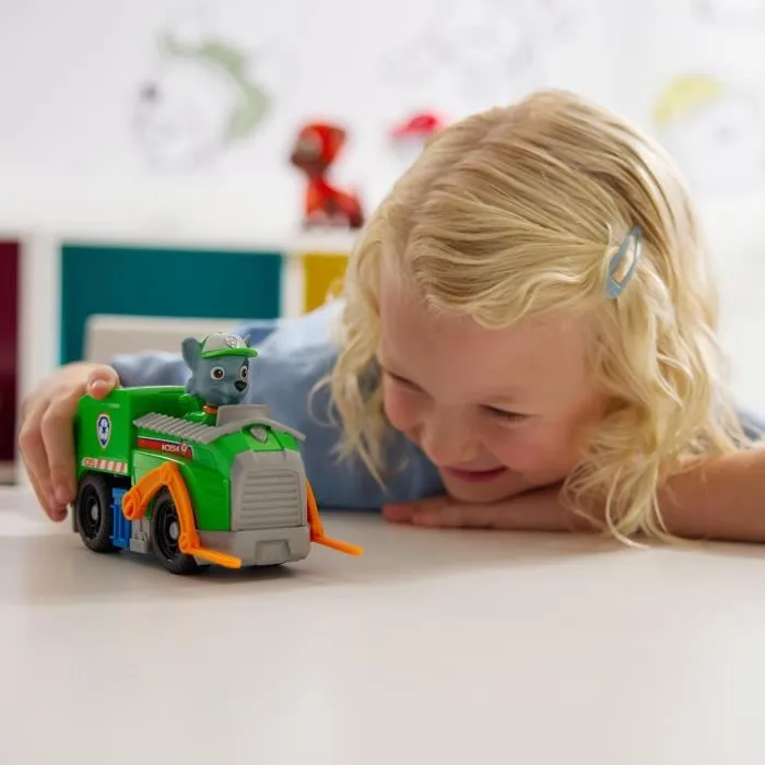 Spin Master Véhicule Pat' Patrouille avec Figurine Rocky - Jouet pour Enfants dès 3 Ans - Fabriqué en Partie avec Plastique Recyclé