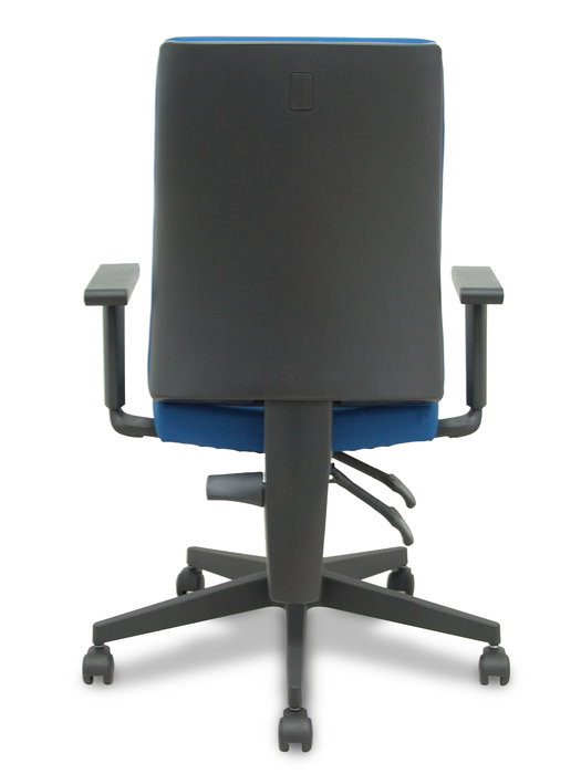 Chaise I-Line Contact permanent à double poignée Tissu Bleu foncé Structure polyamide noire Accoudoir 1D Sans appui-tête Roulettes autofreinées