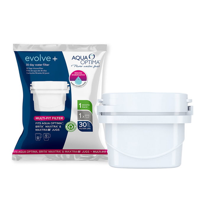 Aqua Optima Filtre Carafe Eau Single Life Evolve Blanc Mat 30 Jours