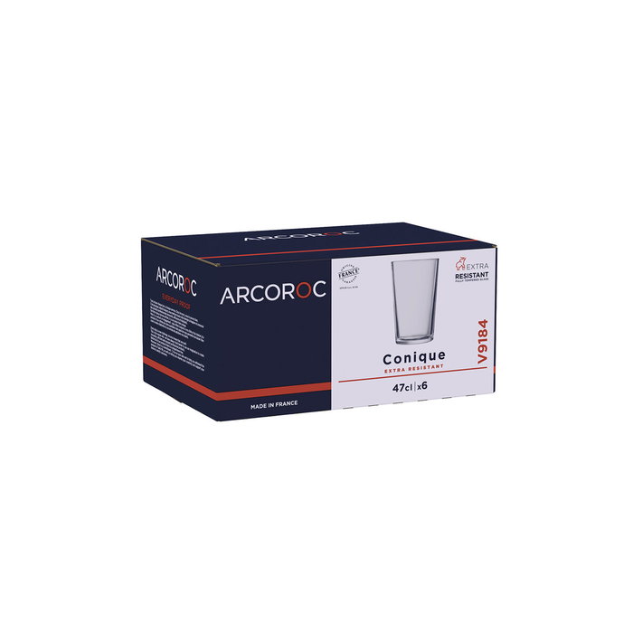 Verre d'eau Arcoroc Conique Transparent verre 470 ml (6 Unités)