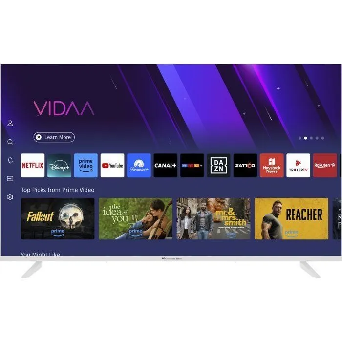 Continental Edison TV LED UHD QLED 43" (108 cm) - Modèle CELED43SVQLB26B7 - 3xHDMI, 2xUSB - Blanc Continental Edison TV LED UHD QLED 43" (108 cm) - Modèle CELED43SVQLB26B7 - 3xHDMI, 2xUSB - Blanc