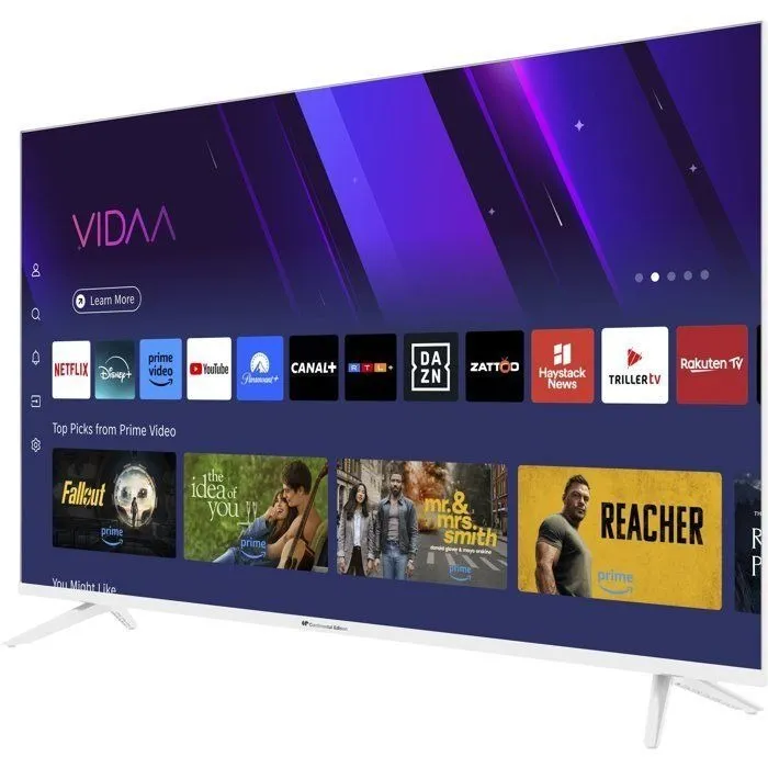 Continental Edison TV LED UHD QLED 43" (108 cm) - Modèle CELED43SVQLB26B7 - 3xHDMI, 2xUSB - Blanc Continental Edison TV LED UHD QLED 43" (108 cm) - Modèle CELED43SVQLB26B7 - 3xHDMI, 2xUSB - Blanc