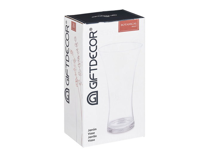 GIFTDECOR Vase en Cristal Transparent à Large Ouverture 30cm