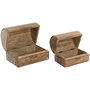 Boîte à bijoux Home ESPRIT Marron Bois de manguier (2 Unités)