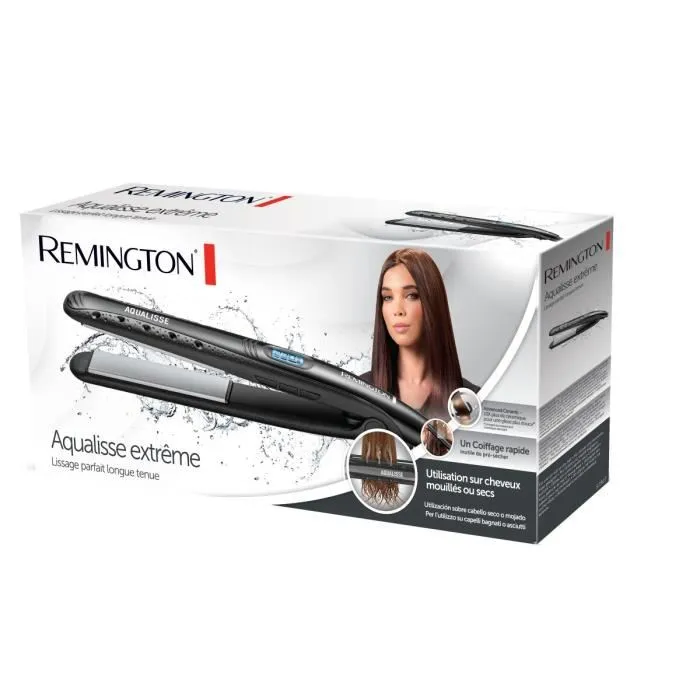 Remington S7307 Lisseur Aqualisse Extreme - Plaques Flottantes Céramique XL 110 mm - Pour Cheveux Secs ou Mouillés - Chauffe en 15s - 140-230°C Remington S7307 Lisseur Aqualisse Extreme - Plaques Flottantes Céramique XL 110 mm - Pour Cheveux Secs ou Mouillés - Chauffe en 15s - 140-230°C