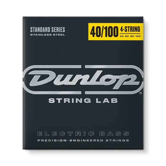 Dunlopst Jeu de cordes de basse Stainless Steel 40-100, acier inoxydable, tonalité brillante