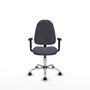 PIQUERAS Y CRESPO Chaise de bureau Algarra, tissu gris foncé, base chromée