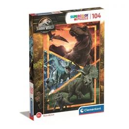 Clementoni Puzzle 104 pièces Jurassic World Super Color - Dinosaures - À partir de 6 ans