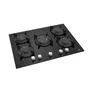 Continental Edison Table de cuisson gaz 5 foyers en verre noir
