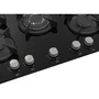 Continental Edison Table de cuisson gaz 5 foyers en verre noir