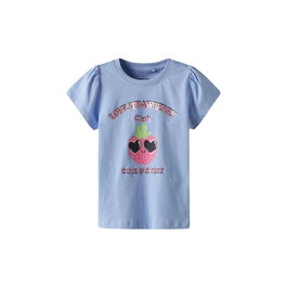 T shirt à manches courtes Enfant Name It Nmfvibeke Capsl Serenity Indigo 7-9 Ans