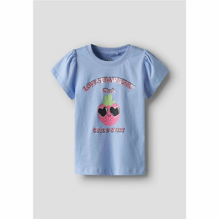 T shirt à manches courtes Enfant Name It Nmfvibeke Capsl Serenity Indigo 7-9 Ans