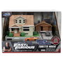 Jada Toys Fast & Furious - Réplique du garage Toretto Diorama, set avec garage et zone extérieur + 2 voitures métalliques à l'échelle nano (Dodge Charger et Toyota Supra)