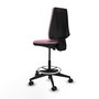 Tabouret Taburete Elche Contact permament de base Tissu Rose Base pyramidale noire Sans accoudoirs Sans appui-tête Roulettes 65mm nylon