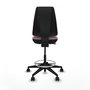 Tabouret Taburete Elche Contact permament de base Tissu Rose Base pyramidale noire Sans accoudoirs Sans appui-tête Roulettes 65mm nylon