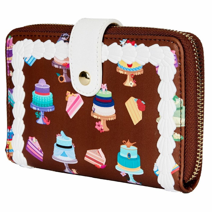 Loungefly Disney Princess Cakes Portefeuille à fermeture éclair en cuir synthétique
