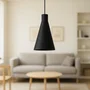 Lampe Suspendue Shu Noir, Cable Noir Pour Cuisine, Chambre, Bureau