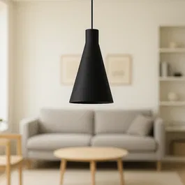Lampe Suspendue Shu Noir, Cable Noir Pour Cuisine, Chambre, Bureau