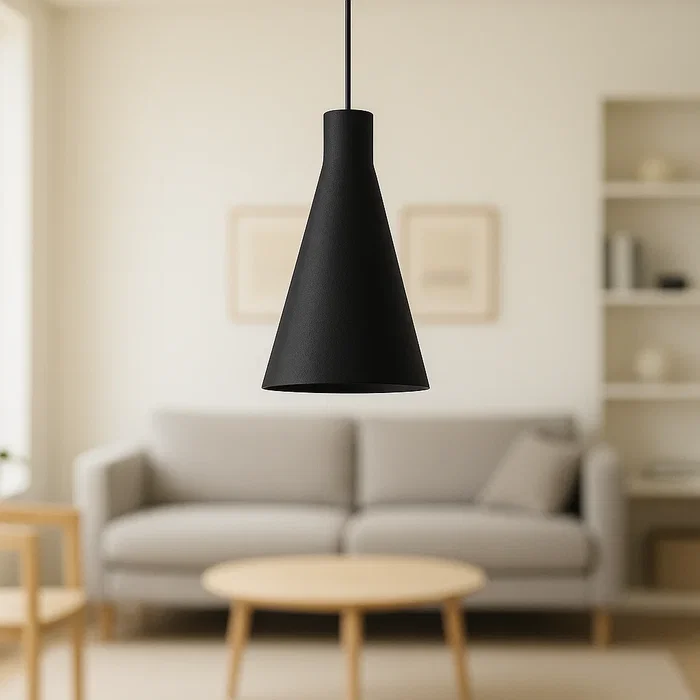 Lampe Suspendue Shu Noir, Cable Noir Pour Cuisine, Chambre, Bureau Lampe Suspendue Shu Noir, Cable Noir Pour Cuisine, Chambre, Bureau