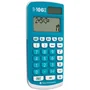 Texas Instruments TI-106 II Calculatrice solaire pour école primaire avec écran 2 lignes et protection - Bleu