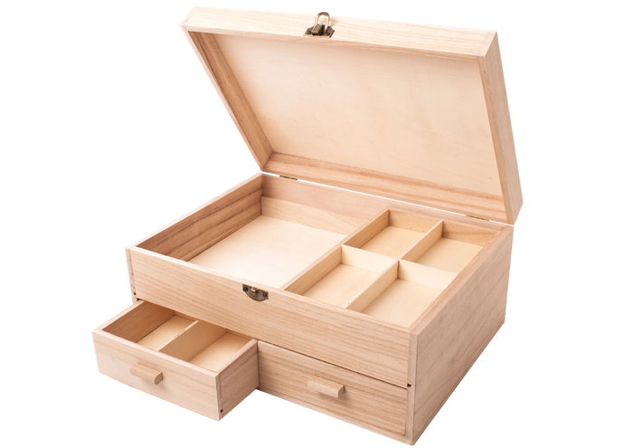 Innspiro Costurero en bois de balsa avec deux tiroirs