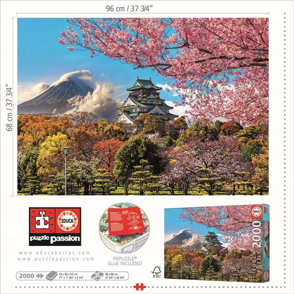 Educa Puzzle 2000 pièces Castillo de Osaka (Japon) - Pour adultes Educa Puzzle 2000 pièces Castillo de Osaka (Japon) - Pour adultes